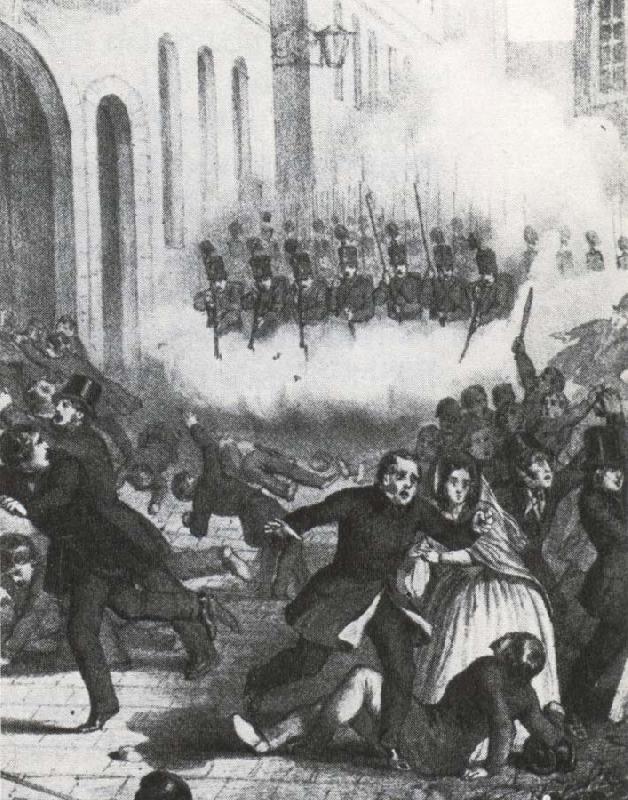 unknow artist militaren griper in mot de uppro riska under oroligheterna i wien 1848. oil painting image